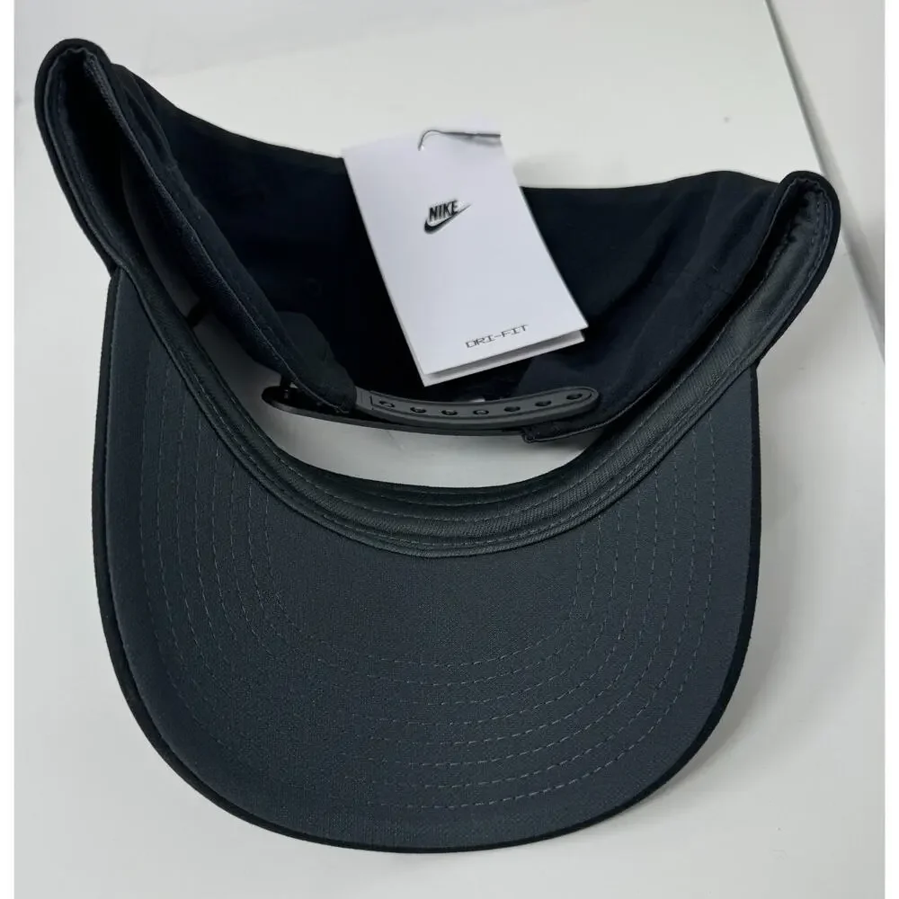 Nike Dri Fit Rise Club Black White Swoosh Cap Hat Unisex L/XL Adult FV5563 010